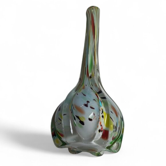 Vintage MCM Spatter Art Glass Vase โ Murano Style Mid-Century Decor - Picture 3 of 10